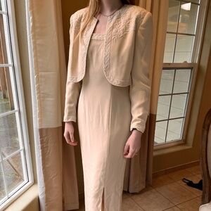Oleg Cassini Beaded Dress and Jacket
